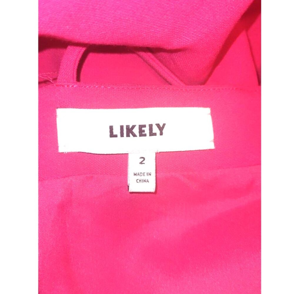 Likely Hot Pink Maxi Dress Size 2 V Neck Spaghetti Strap Formal - Picture 6 of 8